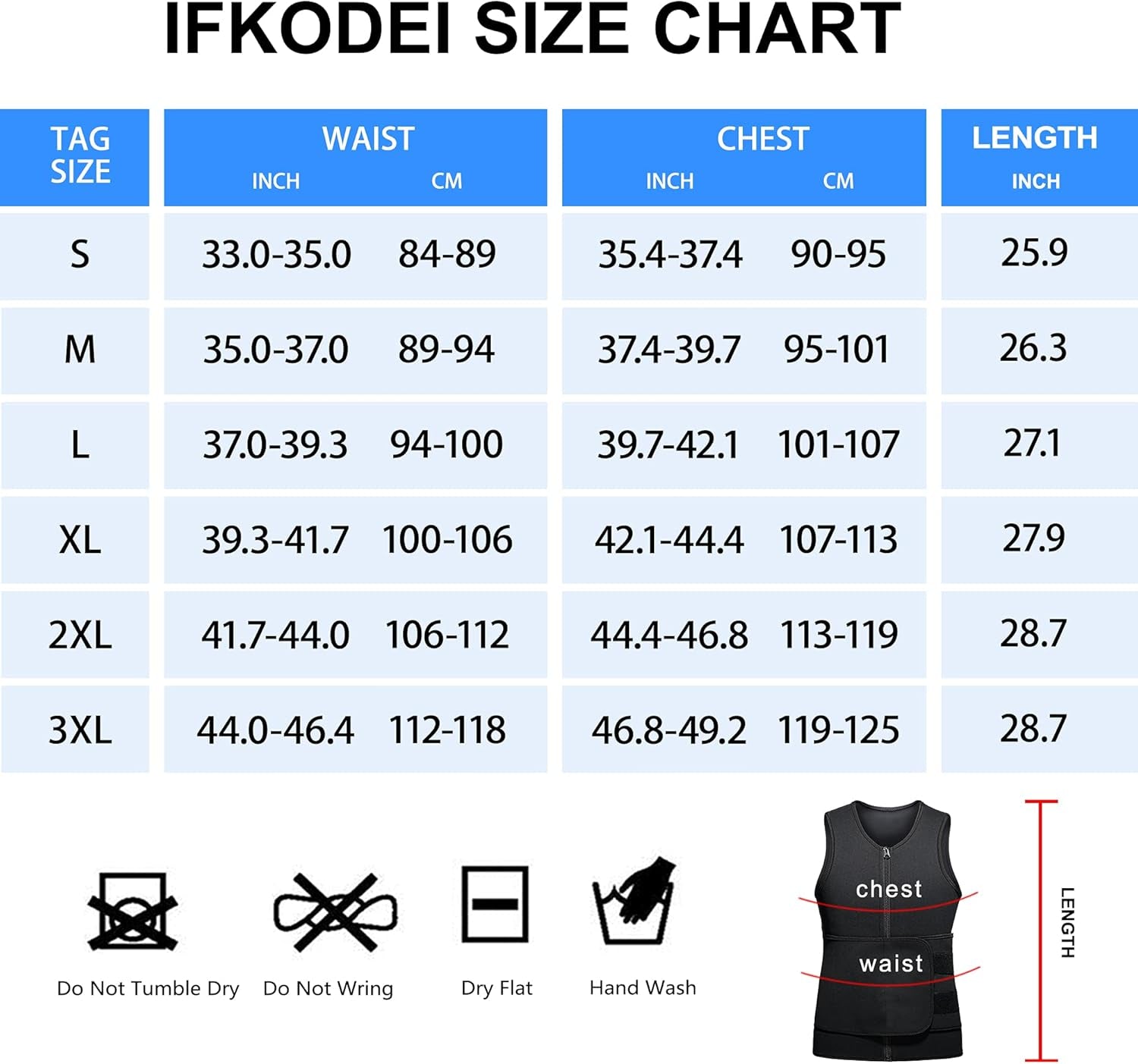 Sauna Suit for Men Waist Trainer Vest Zipper Body Shaper Zipper Tank Top (Black, L)